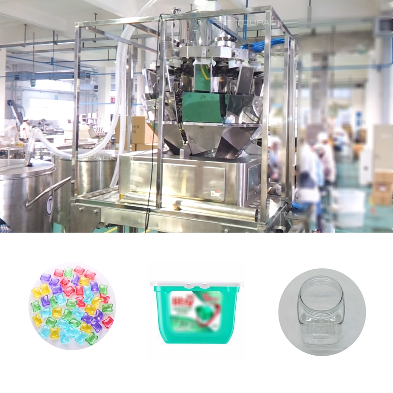 El lavadero automático del pesador de Multihead de 10 cabezas gotea el tarro puede sistema del embotellado y del embalaje