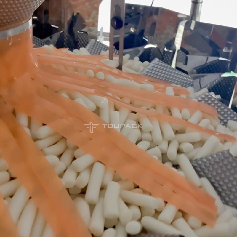 Envasado al vacío lateral de pesaje automático coreano del sello de la vertical 3 de la máquina de rellenar de la torta de arroz
