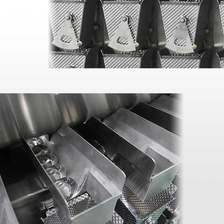 Tornillo doble formado hoyuelos industrial de la tolva que alimenta el pesador de Multihead para la comida pegajosa fresca Rib Spare