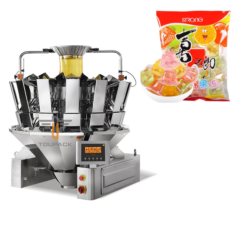 Máquina de embalaje de bolsa en bolsa de 380V multifunción Stand Up Gel Jelly Multihead Pesador de bolsas de llenado