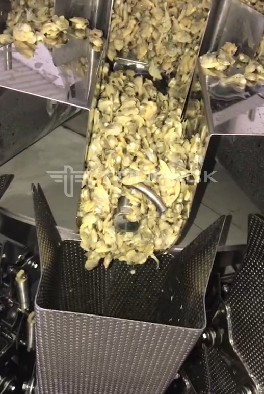 Peso automático máquina de llenado y sellado para la lata de botella 10-500 g carne de caracol enlatada