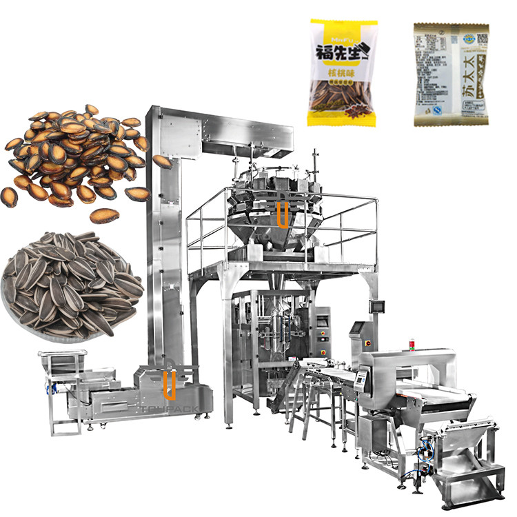 Máquina de embalaje automática de pesaje para bolsas de bolsillo de pie Nueces de cacahuate y macadamia Semillas de melón blanco