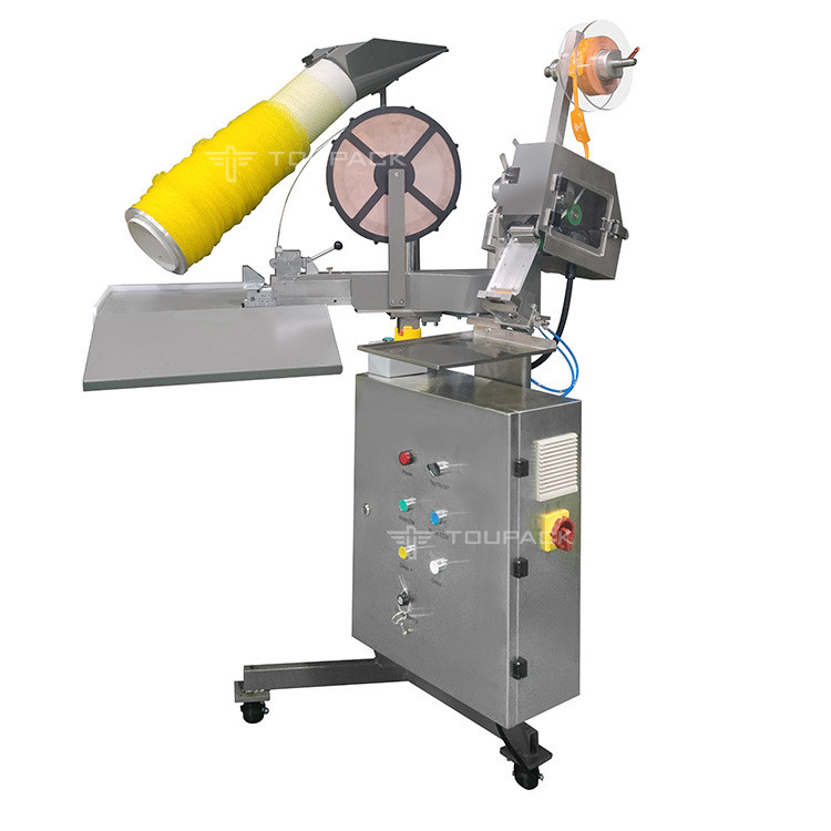 Máquina de embalaje de bolsas de malla de red semiautomática para cebolla de papa de naranja y maní