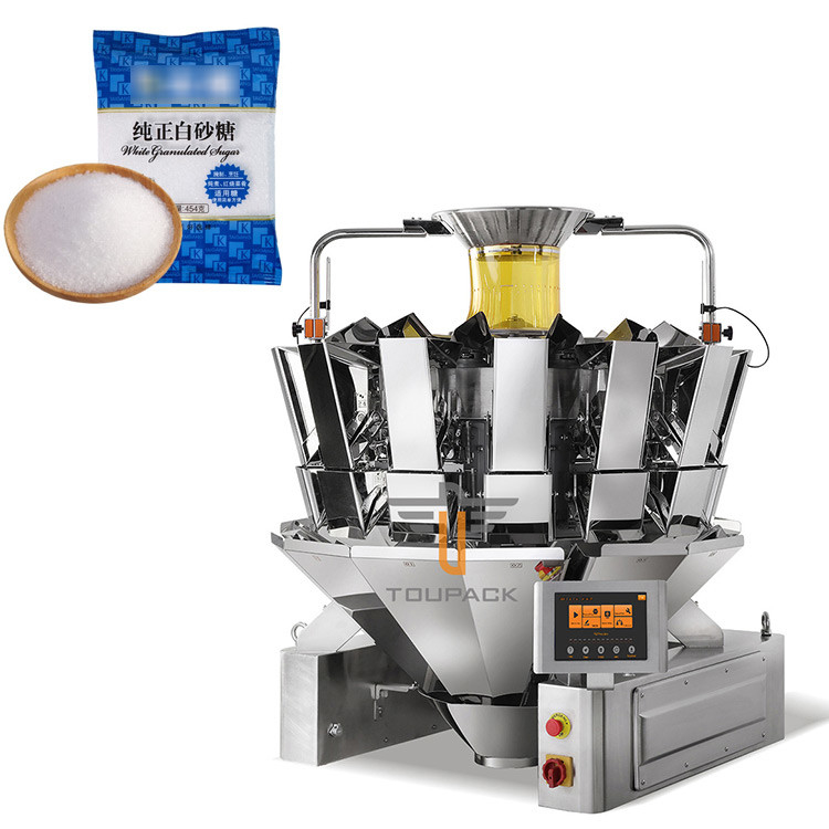 Bolsa de grano vertical automática con cabeza múltiple Pesadora de bocadillos Granulado de sal, azúcar y café Máquina de embalaje de granos