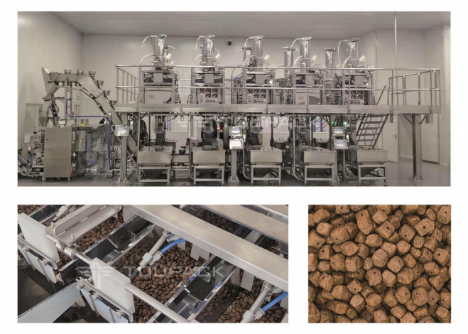 Sistema de pesaje y envasado variable para alimentos para mascotas con múltiples ingredientes Máquina de envasado de alimentos para perros