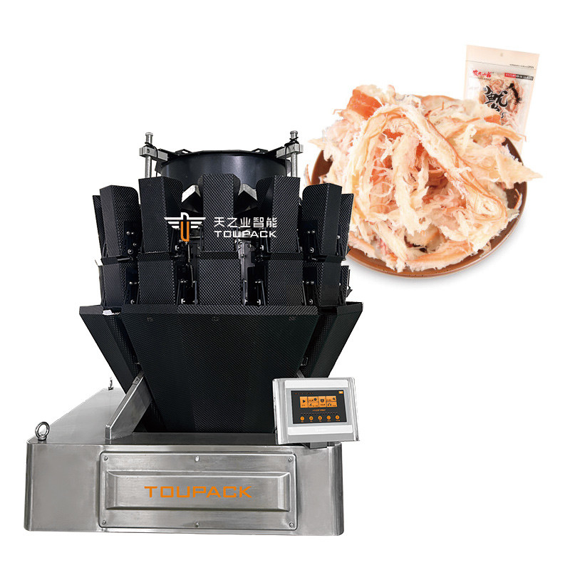 Máquina automática de embalaje de carne de res, carne de cerdo, salchichas de aves de corral y alimentos pegajosos con pesaje multicabeza