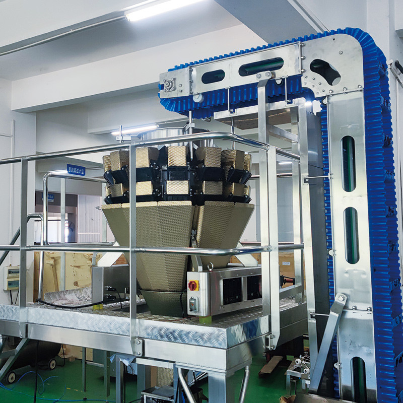Máquina automática de embalaje de carne de res, carne de cerdo, salchichas de aves de corral y alimentos pegajosos con pesaje multicabeza