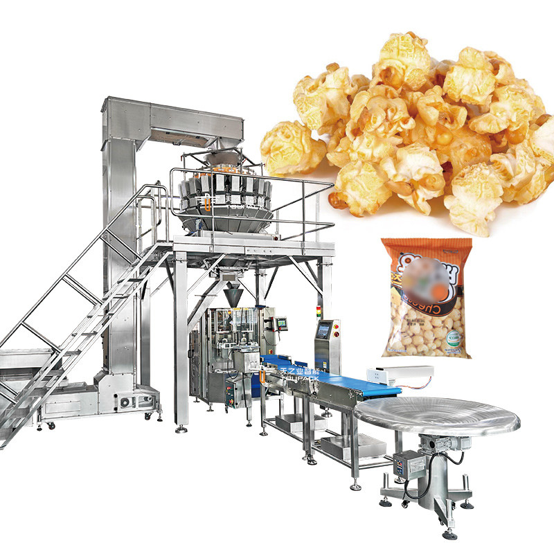 Máquina automática de embalaje de pistachos de palomitas de maíz de palomitas de maíz de cacahuete de tostado de nueces de anacardos de caju Máquina de embalaje de pesas multi-cabeza