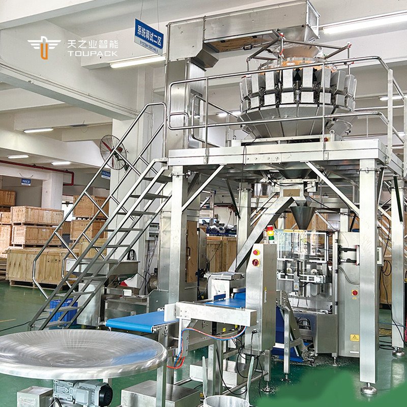 Máquina automática de embalaje de pistachos de palomitas de maíz de palomitas de maíz de cacahuete de tostado de nueces de anacardos de caju Máquina de embalaje de pesas multi-cabeza