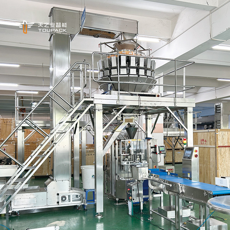 Máquina automática de embalaje de pistachos de palomitas de maíz de palomitas de maíz de cacahuete de tostado de nueces de anacardos de caju Máquina de embalaje de pesas multi-cabeza