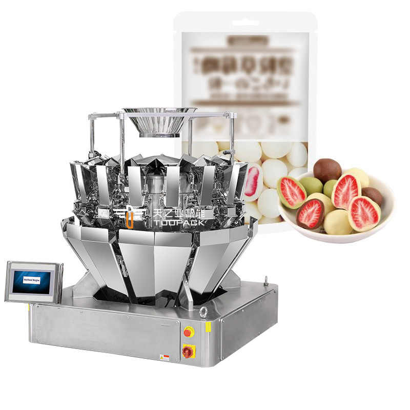 Peso vertical automático Bolsa de llenado de bolsas Bocadillos Granos de café Cereales para perros Alimentos para perros Granulado de arroz y cacahuetes Máquina de embalaje de frutas secas