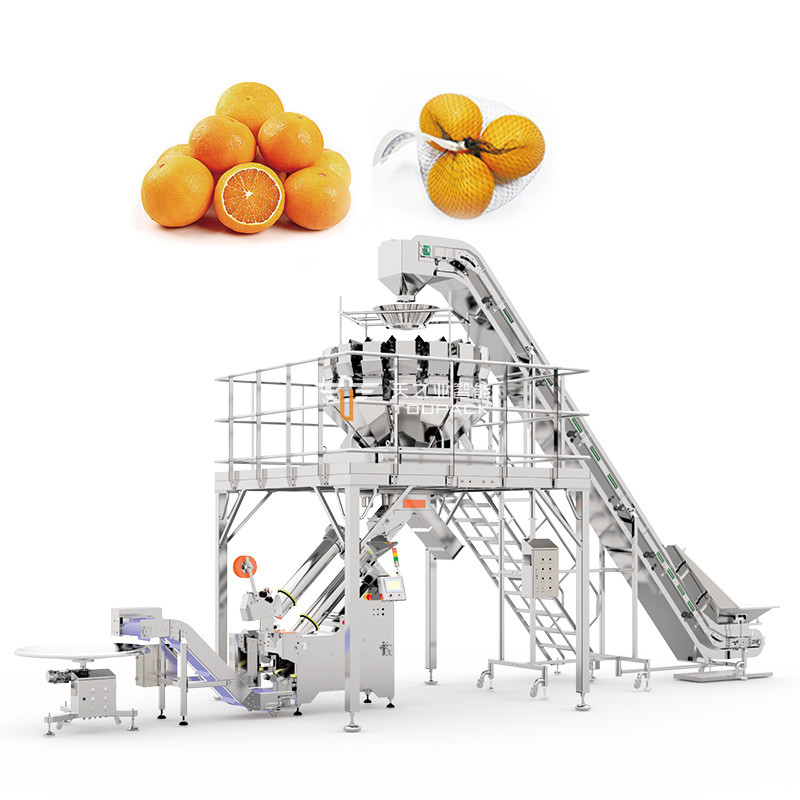 Máquina de embalaje de bolsas de malla Bolsas de malla de cebolla Máquina de recorte de frutas y verduras Máquina de embalaje de malla