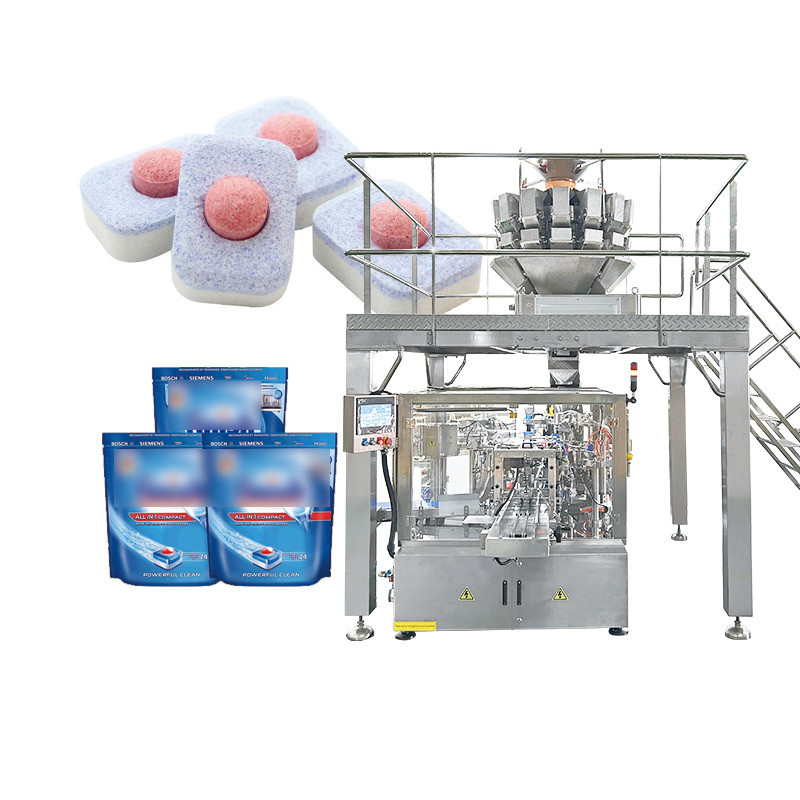 PVA Film Laundry Capsule Lavadora de platos Pod Maquina de embalaje de detergentes Pods Cajas completas de embalaje Línea de producción