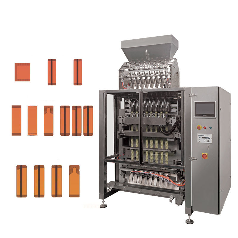 Máquina de embalaje y llenado de ketchup totalmente automática Vffs Multi Track Vertical 4 Sides Seal Sachet Tomato Sauce Envasadora