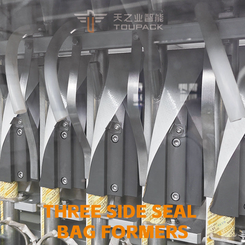 Máquina de embalaje y llenado de ketchup totalmente automática Vffs Multi Track Vertical 4 Sides Seal Sachet Tomato Sauce Envasadora