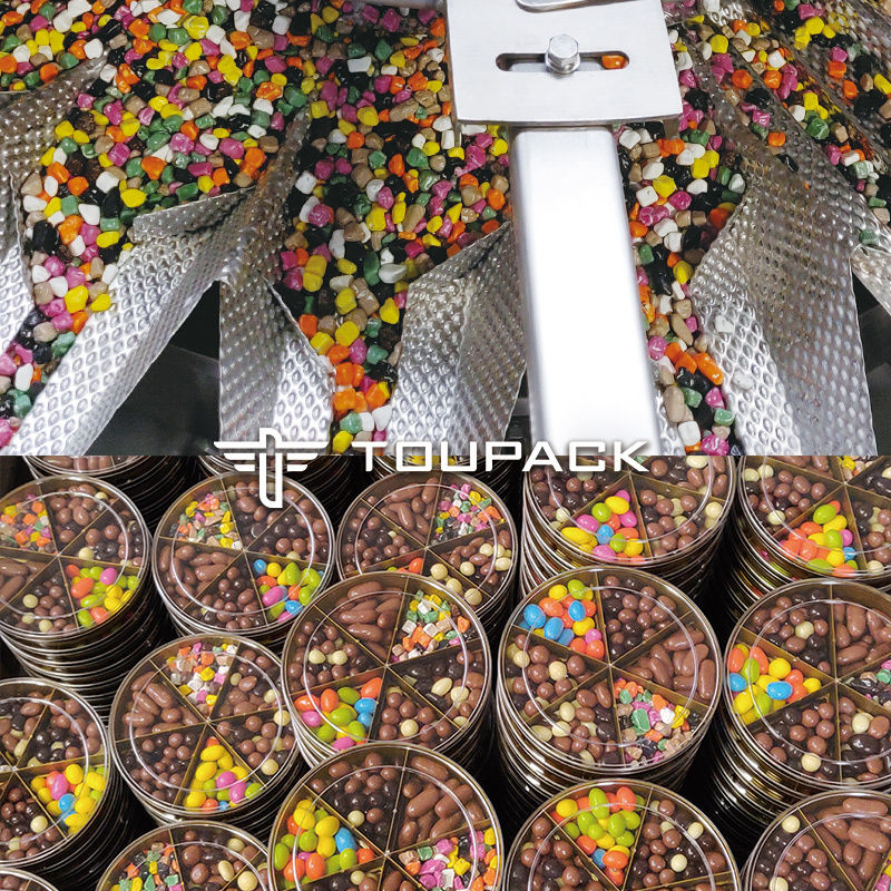 Auto Stand Up Pocket Doypack Pesar Embalaje Granulado Nueces de cacahuete y anacardos Máquina de llenado de pesas multi-cabeza