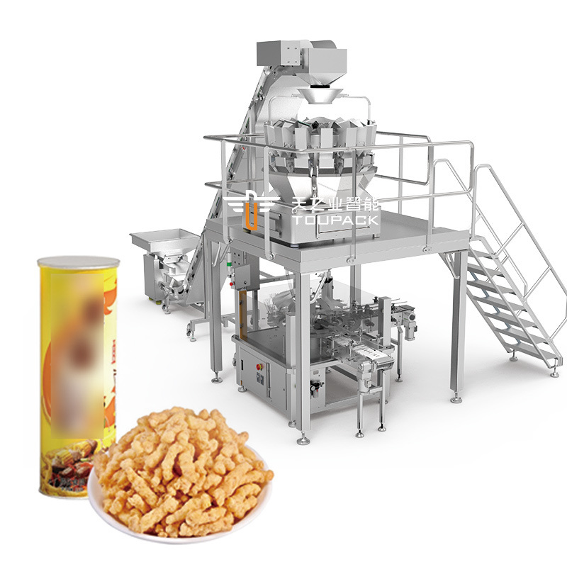 Sistema de pesaje automático de papas fritas con cabeza múltiple pesadora de camarones máquina de embalaje francesa máquina de embalaje de granulados de alimentos