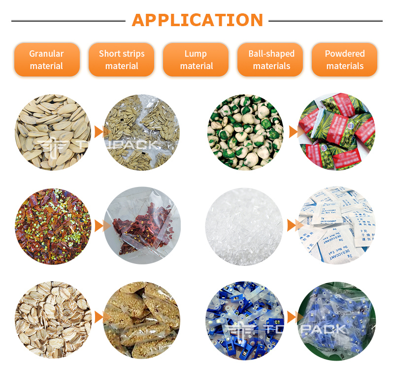 Sistema de pesaje automático de papas fritas con cabeza múltiple pesadora de camarones máquina de embalaje francesa máquina de embalaje de granulados de alimentos