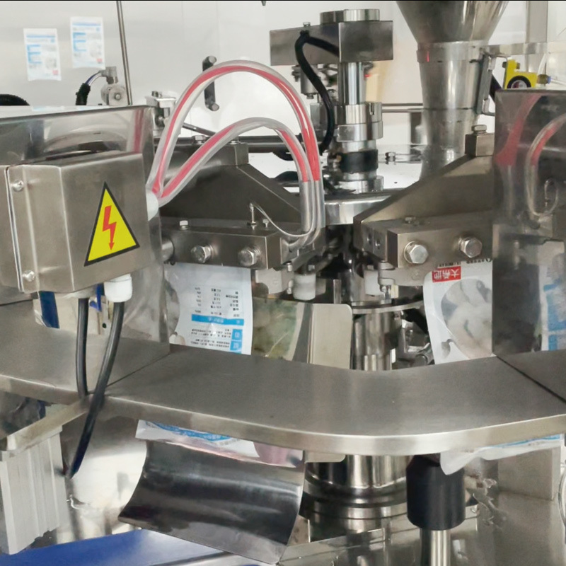 Máquina empacadora automática de bolsas de alimentos al vacío para alimentos congelados, máquina empacadora de camarones, anillos de calamar, bolsa, pesadora multicabezal, máquina de llenado y empaque