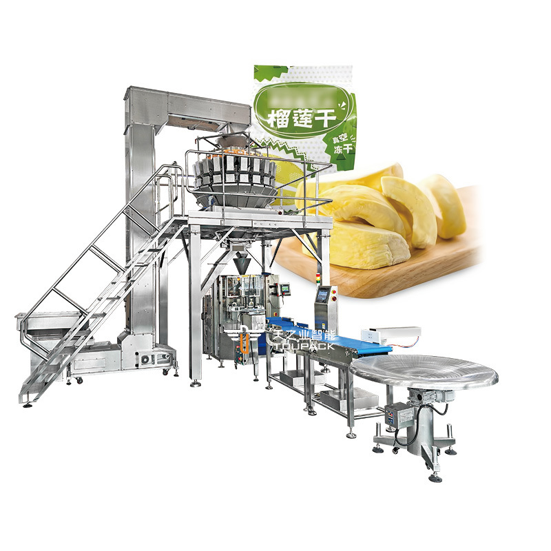 Máquina empacadora vertical de pesaje y llenado de alta calidad para dátiles secos, plátano seco, rodajas de manzana seca, mango seco y frutas deshidratadas
