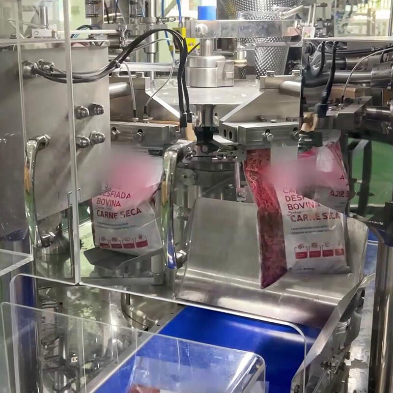 Máquina automática de envasado y llenado de bolsas Doypack de grado alimenticio para freír, mezclar, ensaladas, pesar y envasar, máquina de envasado de mariscos congelados