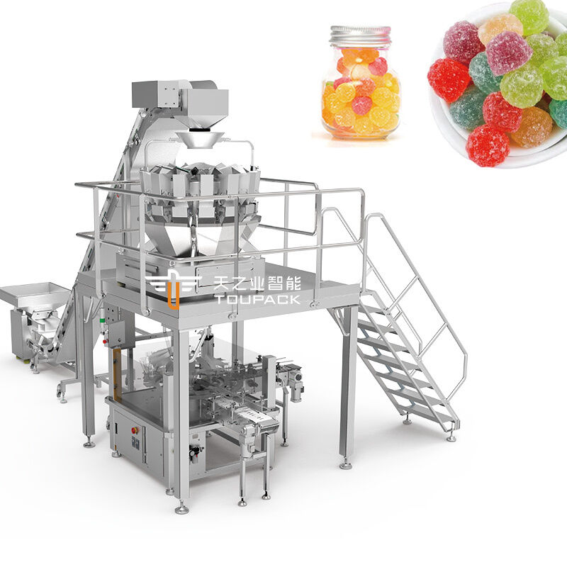 Línea de producción de llenado y sellado de dulces y patatas fritas automática y personalizable de la fábrica CE, máquina envasadora de snacks para tarros/botellas/latas