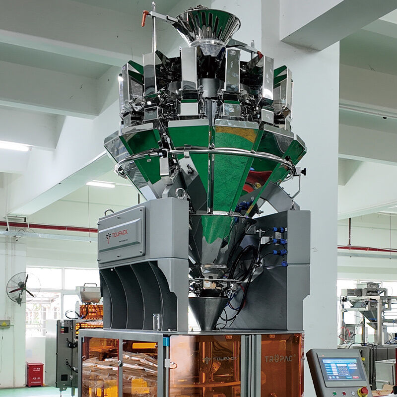 Máquina formadora, llenadora y selladora vertical de alta velocidad con pesadora multicabezal (80-200 bolsas/min)