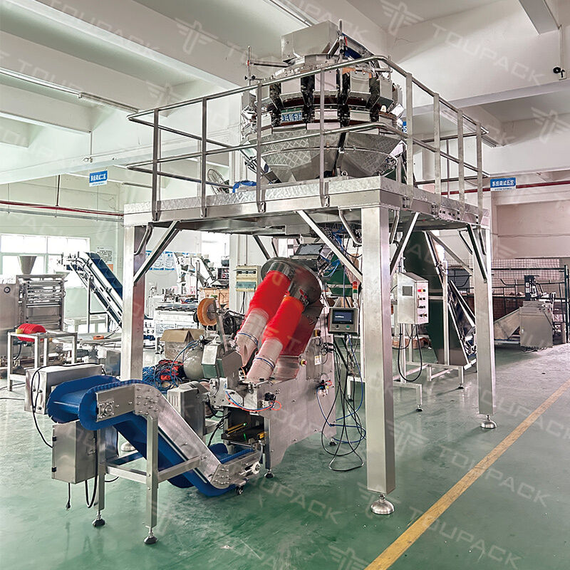 Sistema automático de pesaje de frutas y envasado en bolsas de red | Solución de embalaje de bolsas de malla de alta velocidad