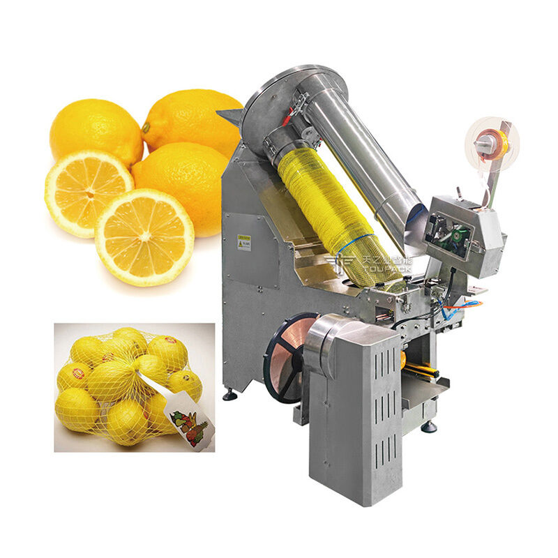 Sistema automático de pesaje de frutas y envasado en bolsas de red | Solución de embalaje de bolsas de malla de alta velocidad