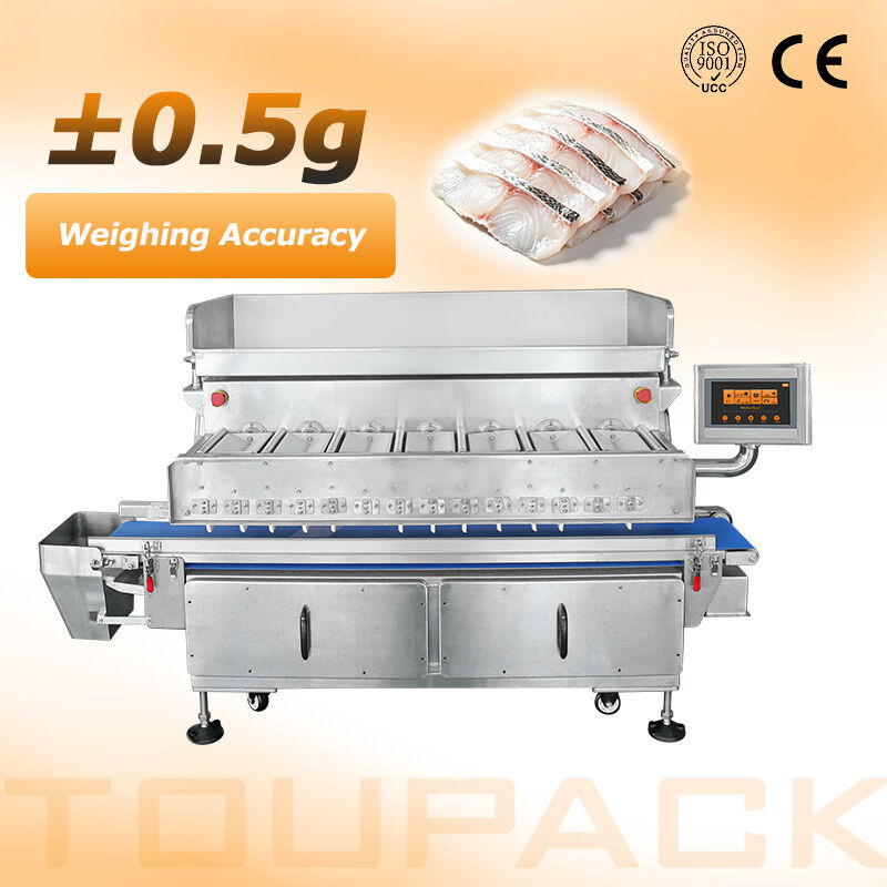 Pesadora multicabeza de tipo Flip de 7 cabezas para mariscos y productos frescos pegajosos