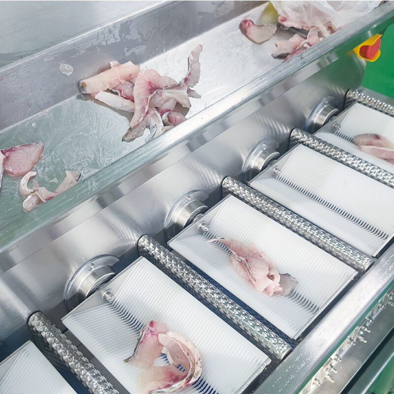 Pesadora multicabeza de tipo Flip de 7 cabezas para mariscos y productos frescos pegajosos