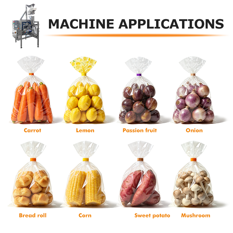 Máquina cerradora de bolsas automática profesional para envasado de frutas, verduras y productos agrícolas con rendimiento estable