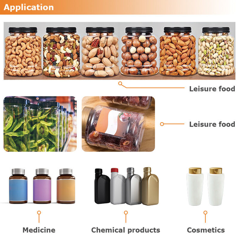 Máquina automática de llenado de latas de plástico y pesaje de cecina automática de alta velocidad para bocadillos de carne seca, cerdo, pollo