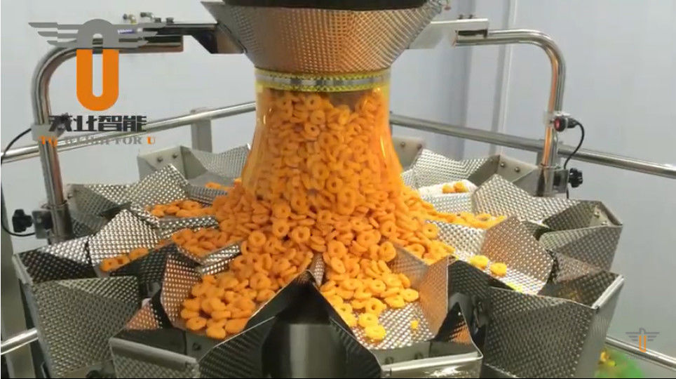 empaquetadora de 120bag/Min High Accuracy Multihead Weigher para los aros del queso y de la cebolla