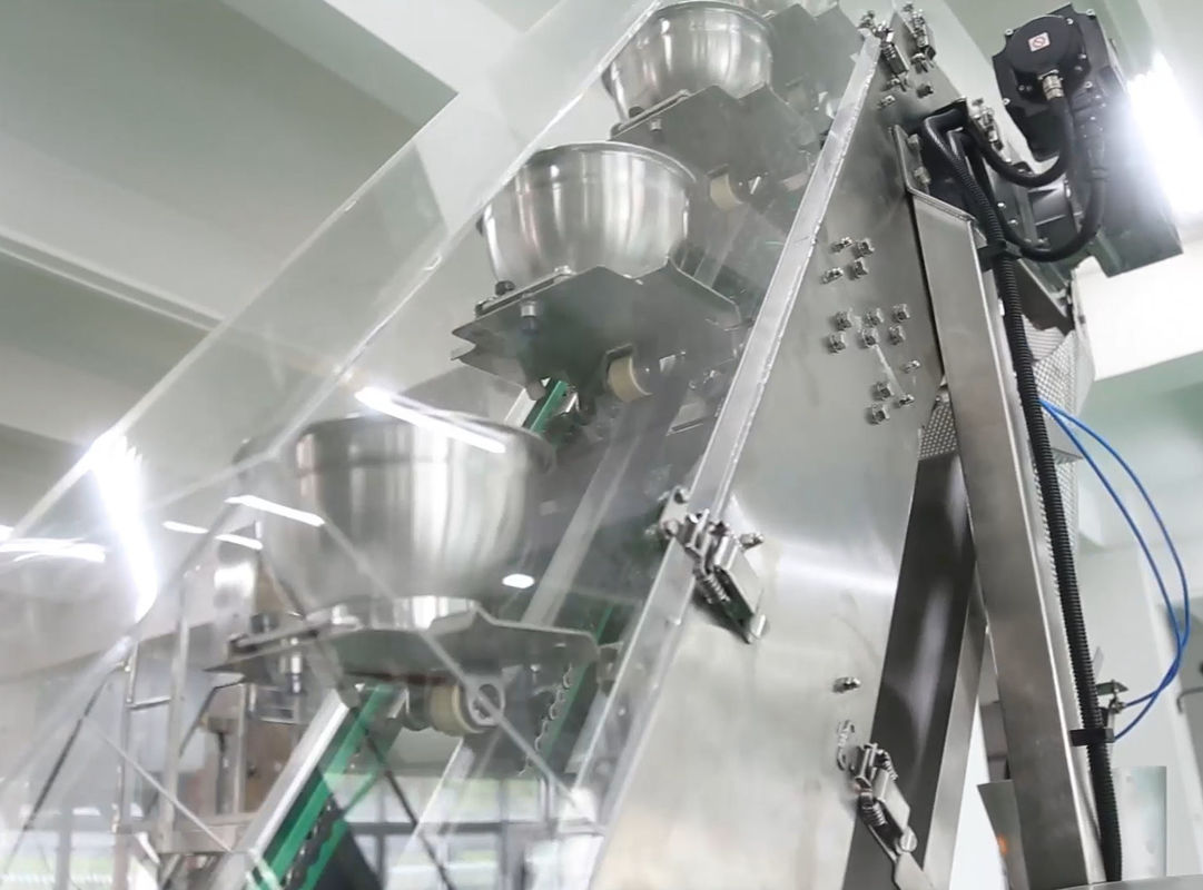 14 tipo elevador del cuenco de la empaquetadora del pesador VFFS de Mutihead para el chocolate Bean Frozen Fruits
