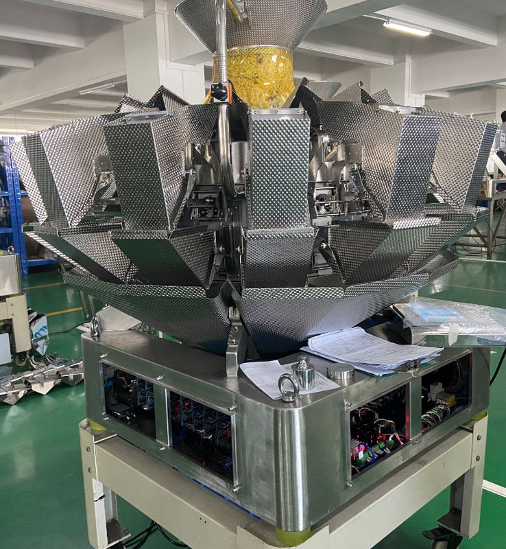 Empaquetadora del pesador de Multihead de 14 tolvas 0.8L 1.6L 2.5L para las frutas frágiles