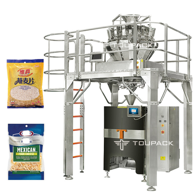 Empaquetadora destrozada mozzarella del queso con la máquina de rellenar de la harina de avena del pesador de Multihead