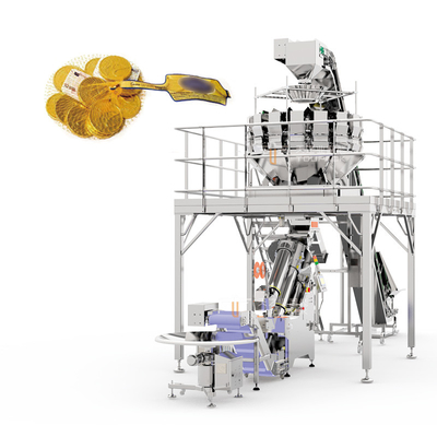 Máquina del recortes de la velocidad de Mesh Net Bag Packaging Machine 50BPM del chocolate de la moneda de oro