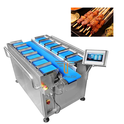 PLC Balanzas electrónicas de pesas Bife Pescado Pollo Marisco Camarón Salchicha Peso Multiheads Cinturón Combinación de alimentador