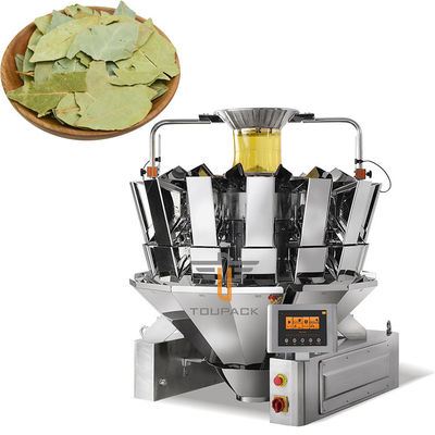 Máquina de embalaje de pesaje vertical totalmente automática para hojas de té secas hoja de bahía con 14 pesadores multicabeza