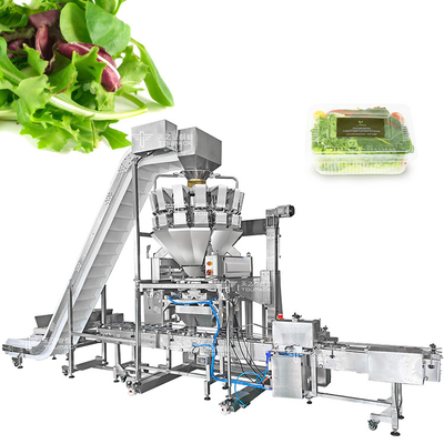 14 baldes de frutas y verduras máquina de embalaje con pesadora multi-cabeza