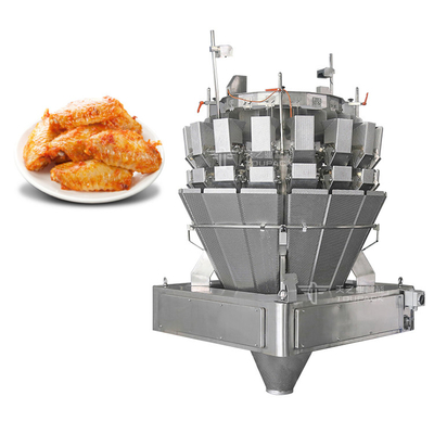 Combinación de alimentador de tornillo automático Pesador de relleno de alimentos pegajosos Carne marinada Alas de pollo Pesador multicabeza