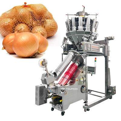 Máquina de embalaje automática de bolsas de malla de patata para cortar bolsas para frutas y verduras
