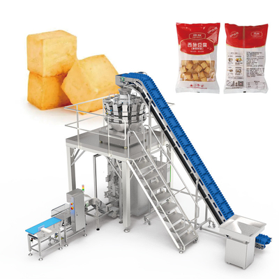 Máquina de embalaje de alimentos congelados de 2 kg con cabeza múltiple Pesada de carne de res congelada Pollo Pesado y embalaje preciso
