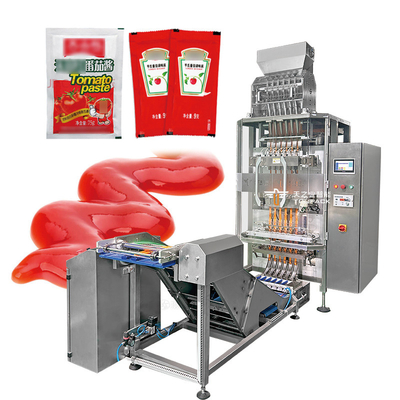 Máquina automática de llenado de salsa en polvo líquida de bolsillo de palo de múltiples carriles Máquina de embalaje de múltiples carriles con pesaje de comprobación de múltiples carriles