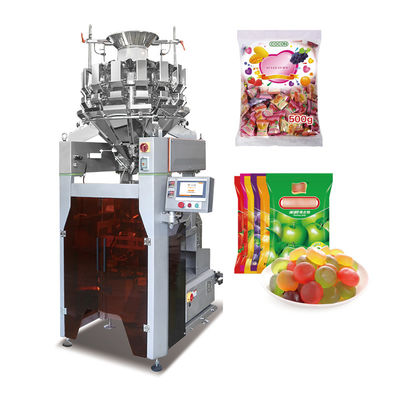 10/14 Hoppers Máquina de embalaje de pellets con varias cabezas de pesas Bolsas de plástico Máquina de embalaje de pesas vertical con varias cabezas