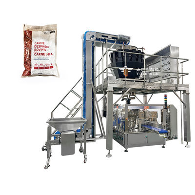 Máquina de embalaje de bolsas cuantitativas de carne de res deshidratada eficiente y lista para comer