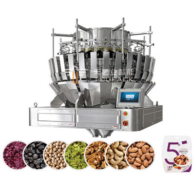 Máquina empacadora vertical con pesadora de 14 cabezales para frutos secos de 3l o 5l, máquina empacadora vertical con pesadora multicabezal de 32 cabezales para frutas deshidratadas