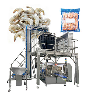 500g 1kg Full Automatic Frozen food Premade Bag Pouch Packaging System frozen prawns Packing Machine