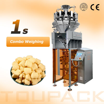 Máquina formadora, llenadora y selladora vertical de alta velocidad con pesadora multicabezal (80-200 bolsas/min)